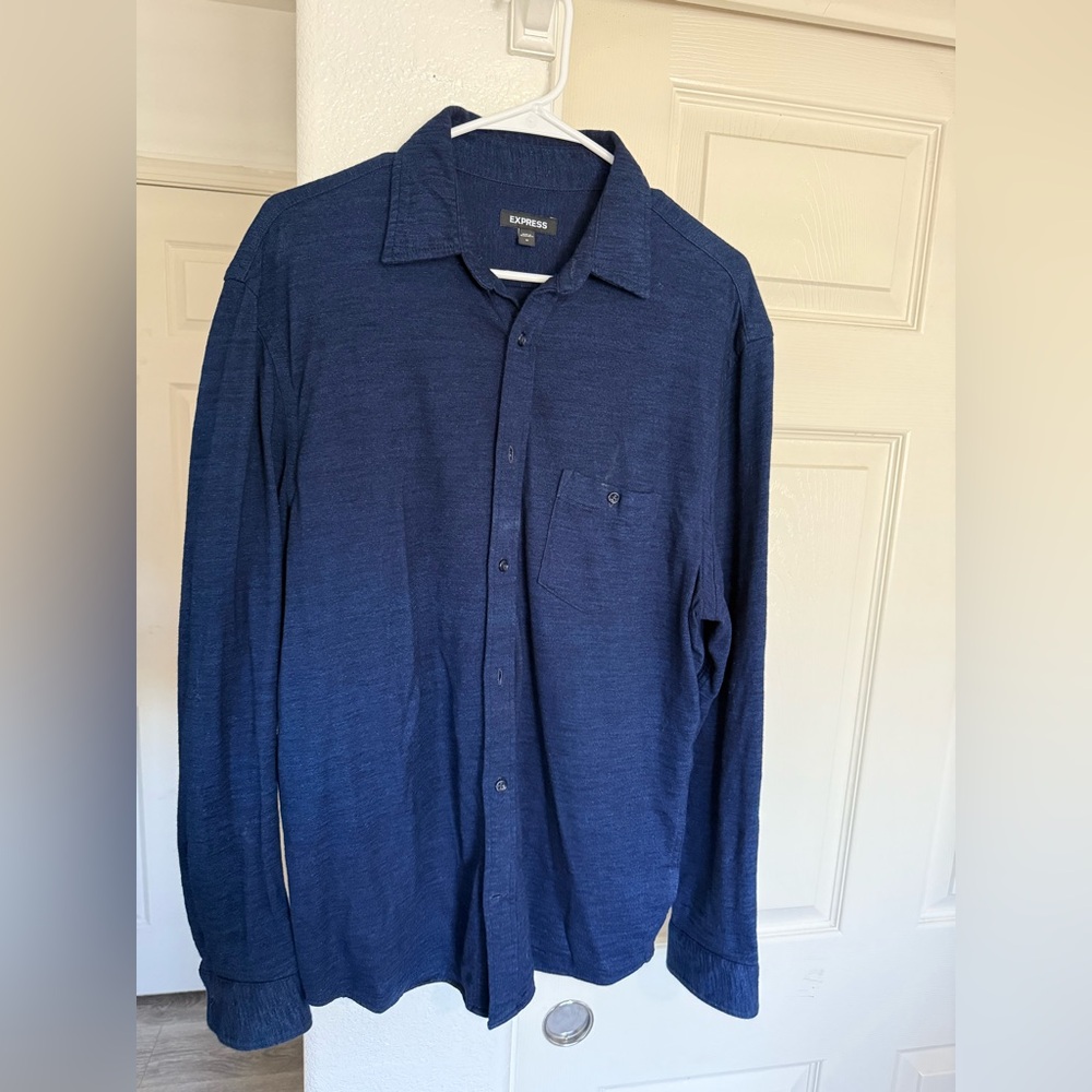Express Men's Navy Button Down Shirt